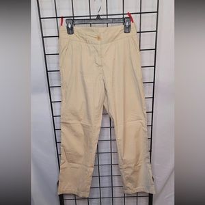 Prada Women's Cropped Pants Nude Italy Size 38 US 0 Comfortable Zip & Button